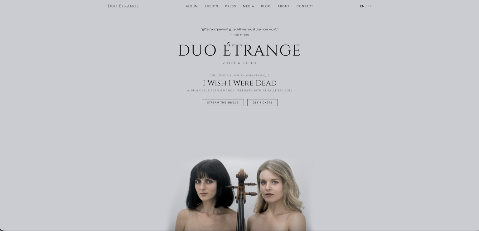 Duo Étrange website screenshot